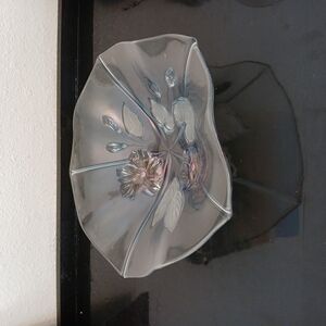 Elegant Glass Bowl with Floral Design